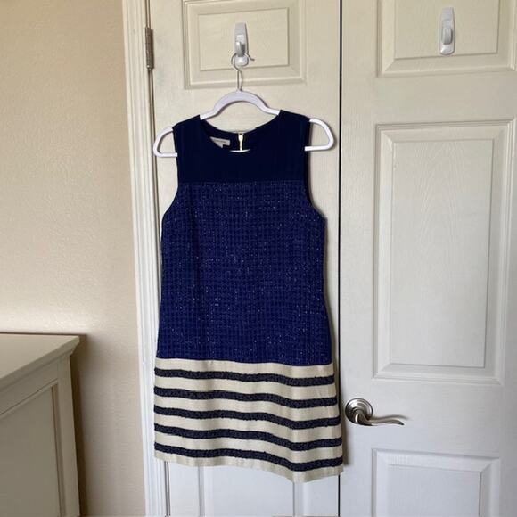 Boston Proper Dress Sleeveless Tweed & Striped Lined Classic Women's Size 8 NWOT - Picture 11 of 11